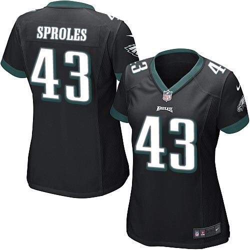 Nike Eagles #43 Darren Sproles Black Alternate Women's Stitched NFL New Elite Jersey
